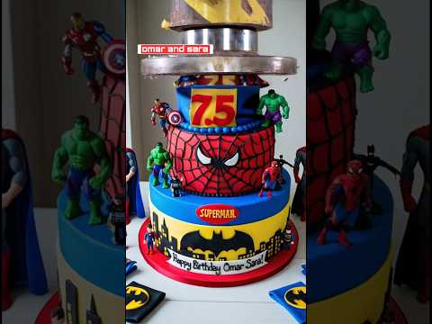 Spiderman Cake vs hydraulic oowww nooooo