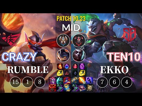 RW Crazy Rumble vs SB Ten10 Ekko Mid - KR Patch 10.23