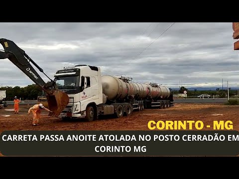 CARRETA PASSA ANOITE ATOLADA NO POSTO CERRADÃO EM CORINTO MG