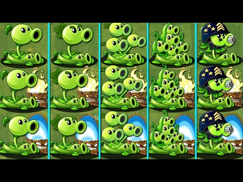 Evolution Every PEASHOOTER & Other Plant Level 1 With PEA VINE & Torchwood - Which is best - PvZ 2