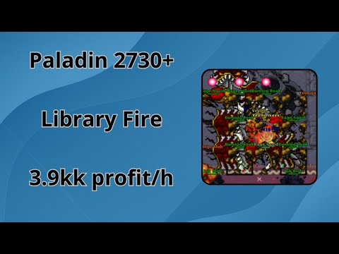 Insane Library Fire Hunt - 15.8kk Raw XP | 3.9 kk Profit | No Soul Cores | Top Paladin Tibia Global