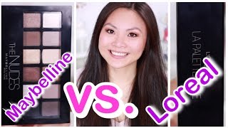 LOREAL La Palette Nude vs. MAYBELLINE The Nudes Palette REVIEW + SWATCHES | Mamiseelen