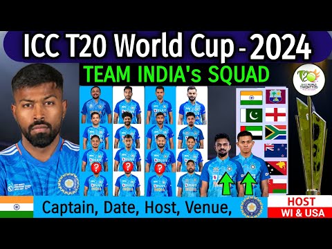 ICC T20 World Cup 2024 - India Team Squad | T20 World Cup 2024 Date, Time, Venue | T20 WC 2024 India