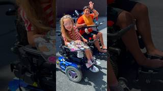 We have matching wheelchairs!💙💜#shorts #wheelchair #friends #powerwheelchair