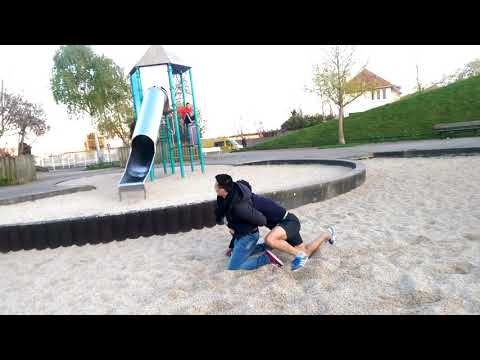 streetfight secure the back with a  Berimbolo after takedown