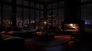 Regnerische Nächte in der Stadt – Entspannen Sie sich bei Regen und Kaminfeuer 🌧️