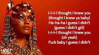 Nicki Minaj   Thought I Knew You ft  The Weeknd Lyrics