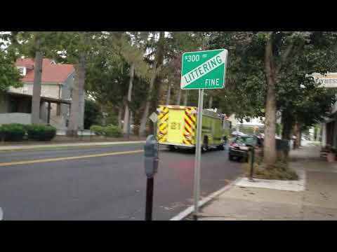 All of the Penn Wynne Fire Company fire trucks responding: Engine 21, Ladder 21 and Rescue 21