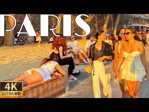 [🇫🇷Paris France 4K 120FPS Walking Tour] Paris Summer Sunset Walk  17/AUGUST/2025