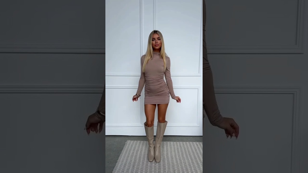 The perfect 🥀 our DARCY Mini Dress in nude beige 💫#fashion #model #beauty #style #outfit #shorts
