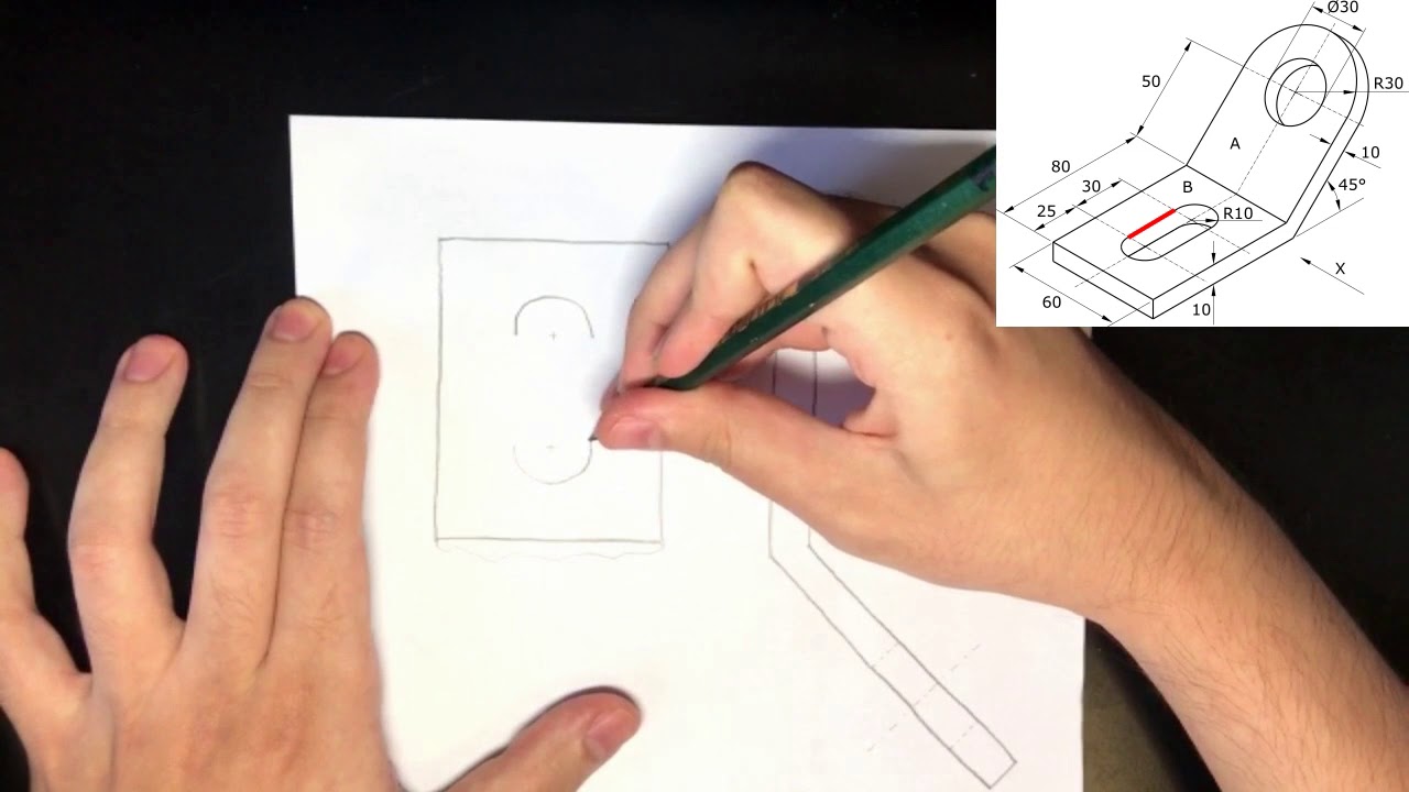 Desenho técnico | Exercício de vista auxiliar