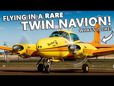 Flying one of the RAREST AIRPLANES EVER? Twin Navion Airdrie to Drumheller (4K)