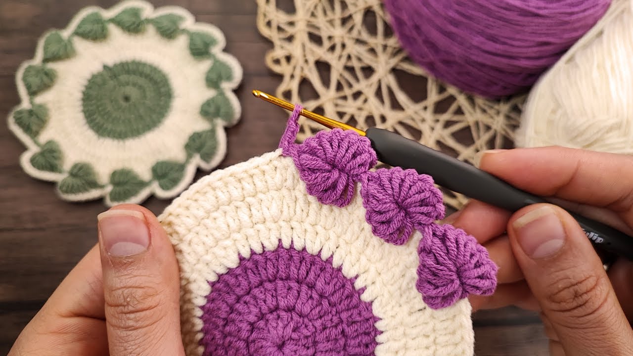 😍 Super Easy Crochet for Beginners (Crochet Coaster) | kolay tığ işi bardak altlığı