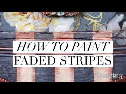 How to Painted Faded Stripes On Furniture | Tracey's Fancy
