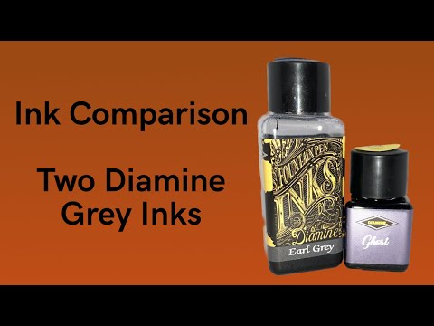 Grey Ink Comparison - Diamine Earl Grey vs Diamine Ghost