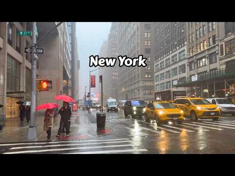 4k Rainstorm Walk New York City