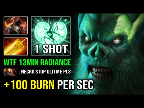 WTF 13Min Radiance +100 Burning Per Second Necrophos EZ Just Run At the Enemy 7.32e Dota 2