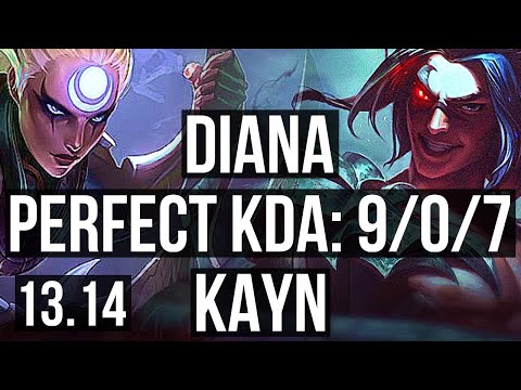 DIANA vs KAYN (JNG) | 9/0/7, Rank 5 Diana, Legendary | NA Grandmaster | 13.14