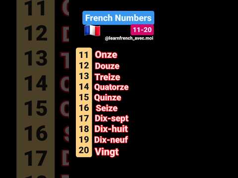 French Numbers 11-20🇫🇷#french #frenchvocabulary #frenchlanguage #vocabulary #language #easyfrench