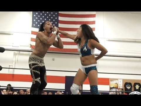 Ashley Vox's Fishhook Biel + Cannonball Combo - Limitless Wrestling (Shimmer, Intergender)