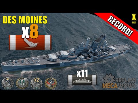 Des Moines 8 Kills & 200k Damage | World of Warships Gameplay