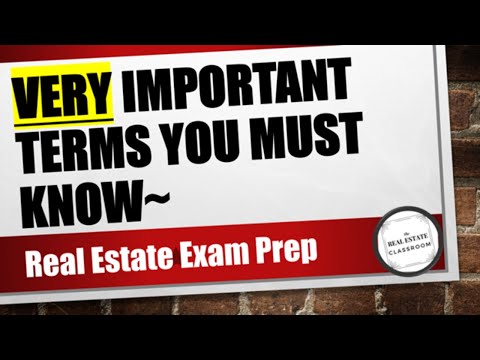Real Estate Vocabulary 1 20 of 300 Real Estate Exam Prep Videos