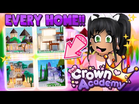 BUYING *EVERY HOME & CASTLE*  👑 CROWN ACADEMY Roblox Tour
