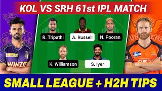 KOL vs SRH Dream11 Prediction Today's Match | KOL vs SRH Dream11 Team | KKR vs SRH Dream11 IPL 2022.