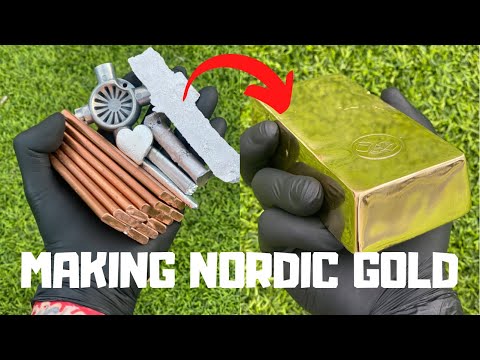 Nordic Gold Made From Scrap - Huge Gold Bar - Nordic Gold Slag Melt - ASMR Metal Melting - BigStackD