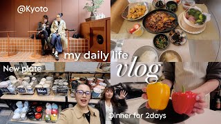 ［日常VLOG］京都巡り🍃🇯🇵新しく買ったお皿を使って夜ご飯作り🥣2日間の自炊／作り置き／河原町etc...
