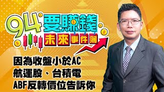 因為收盤小於AC 航運股、台積電 ABF