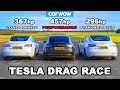 Tesla Model 3 DRAG RACE Performance V Long Range V Standard Plus
