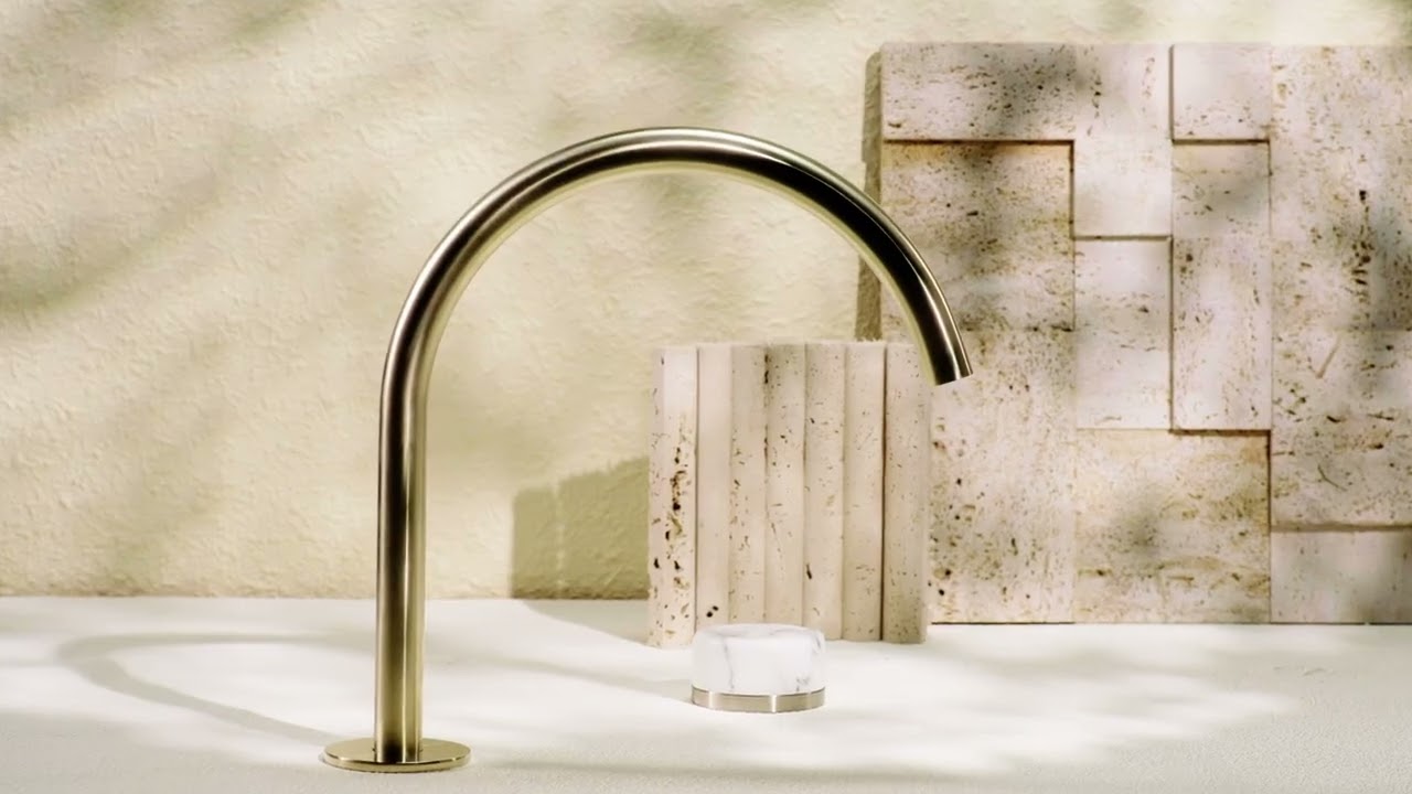 Serenity Progressive Basin Mixer With Arabescato Corchia Handle