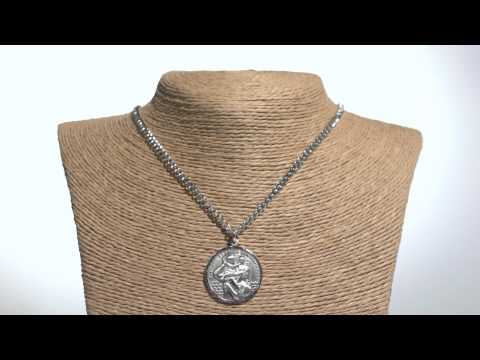 Sterling Silver St. Christopher Medal, 24" chain | The Catholic Company
