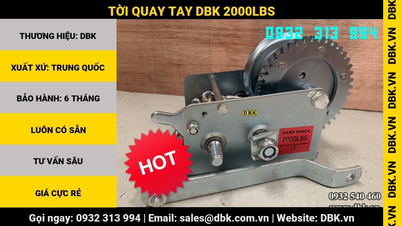 Video Tời quay tay DBK 2000LBS - Tời quay tay DBK 2000LBS