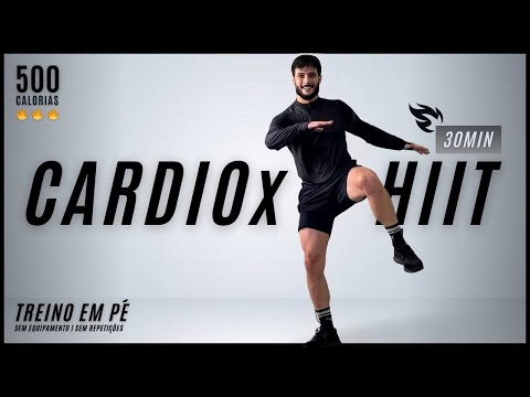 30 MIN DE EXERCÍCIO CARDIO HIIT - TODOS EM PÉ - Corpo inteiro, sem equipamento, treino em casa