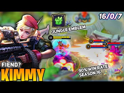 Unkillable! 16 Kill Kimmy With Jungle Build [ Top Global Kimmy ] By Fiend? - Mobile Legends