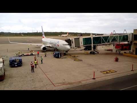 Caracas Airport Venezuela arrival of American Airlines flight from Miami
