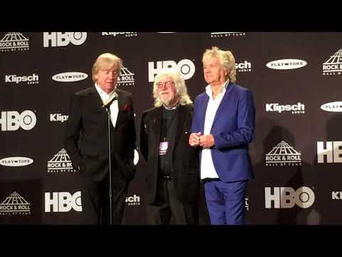 The Moody Blues speaks backstage at 2018 Rock Hall induction