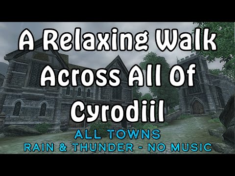 Walking & Relaxing Across ALL Of Cyrodiil In A Thunderstorm - Oblivion Heavy Rain Ambience