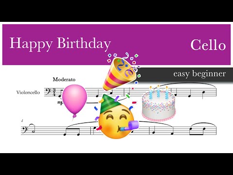 Happy Birthday – Cello sheet music – Easy Beginner