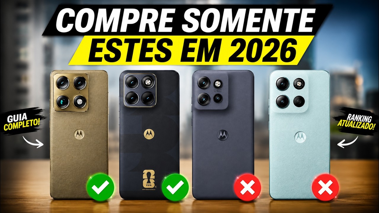 5 Celulares Motorola que estão COMPENSANDO DEMAIS em 2026: Do Básico ao Topo!'.