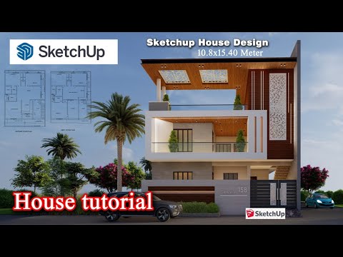 SKP TUTORIAL HOUSE DESIGN House Modeling in sketchup 2022 (Sketchup Tutorial) | architutors