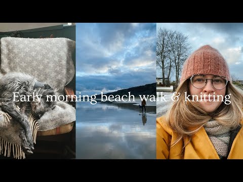 Vlogmas Three ~ Early Morning Beach Walk & Knitting