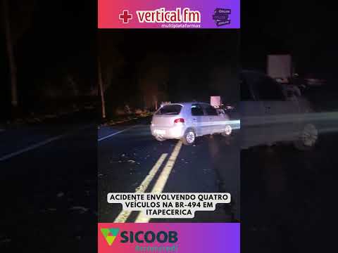 ACIDENTE ENVOLVENDO QUATRO VEÍCULOS NA BR 494 EM ITAPECERICA