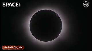 Totality! 2024 solar eclipse peaks over Mexico - See the first view