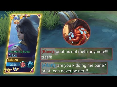 BANE UNDERSTIMATE MY ARLOTT SO I GIVE HIM A LESSON ( MUST WATCH ) MLBB