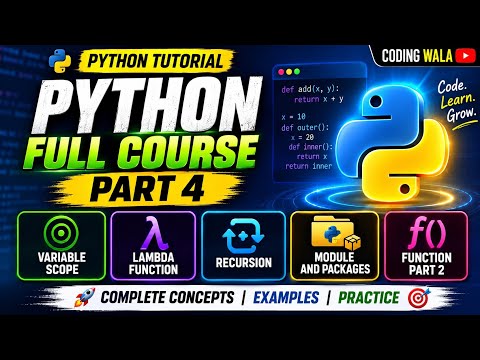 Python Part 4 Variable Scope Lambda Function Recursion Modules Packages Function Part 2