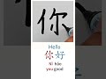 How to Write HELLO in Chinese language Ni Hao 你好 in Chinese Characters Handwriting