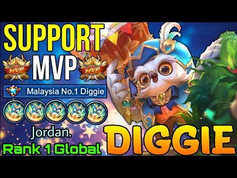 MVP Support Diggie Supreme No.1 Gameplay! - Top 1 Global Diggie by Jordan. - Mobile Legends